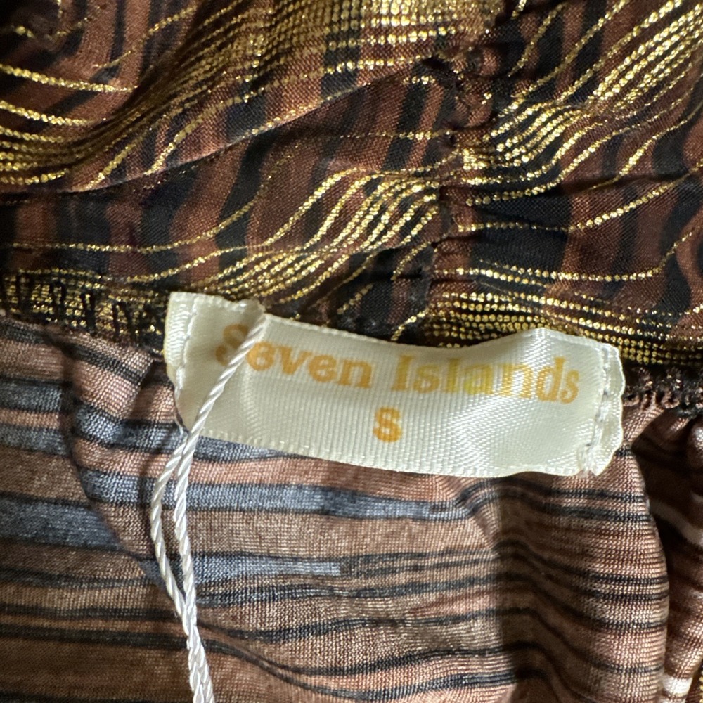 NWT Seven Islands Sleeveless maxi dress Womens S Brown Gold Animal Print Resort - Picture 16 of 16